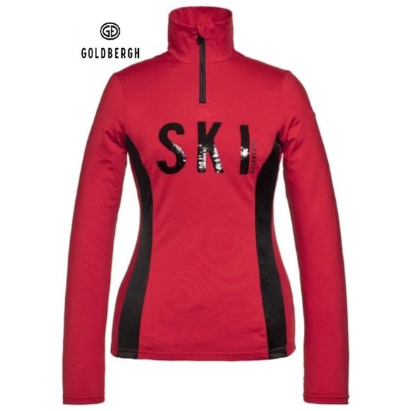 GOLDBERGH Hila Skivvy Ruby Red Sequins Ski Pully Baselayer Thermal, size S - Picture 1 of 8